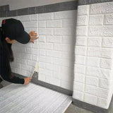 3D Brick Wall Stickers PE Foam High Self-Adhesive Wallpaper Peel and Stick 3D Art Wall Brick Room Panels for TV Walls, Sofa Background Wall Decor Size 70 X 77 CM